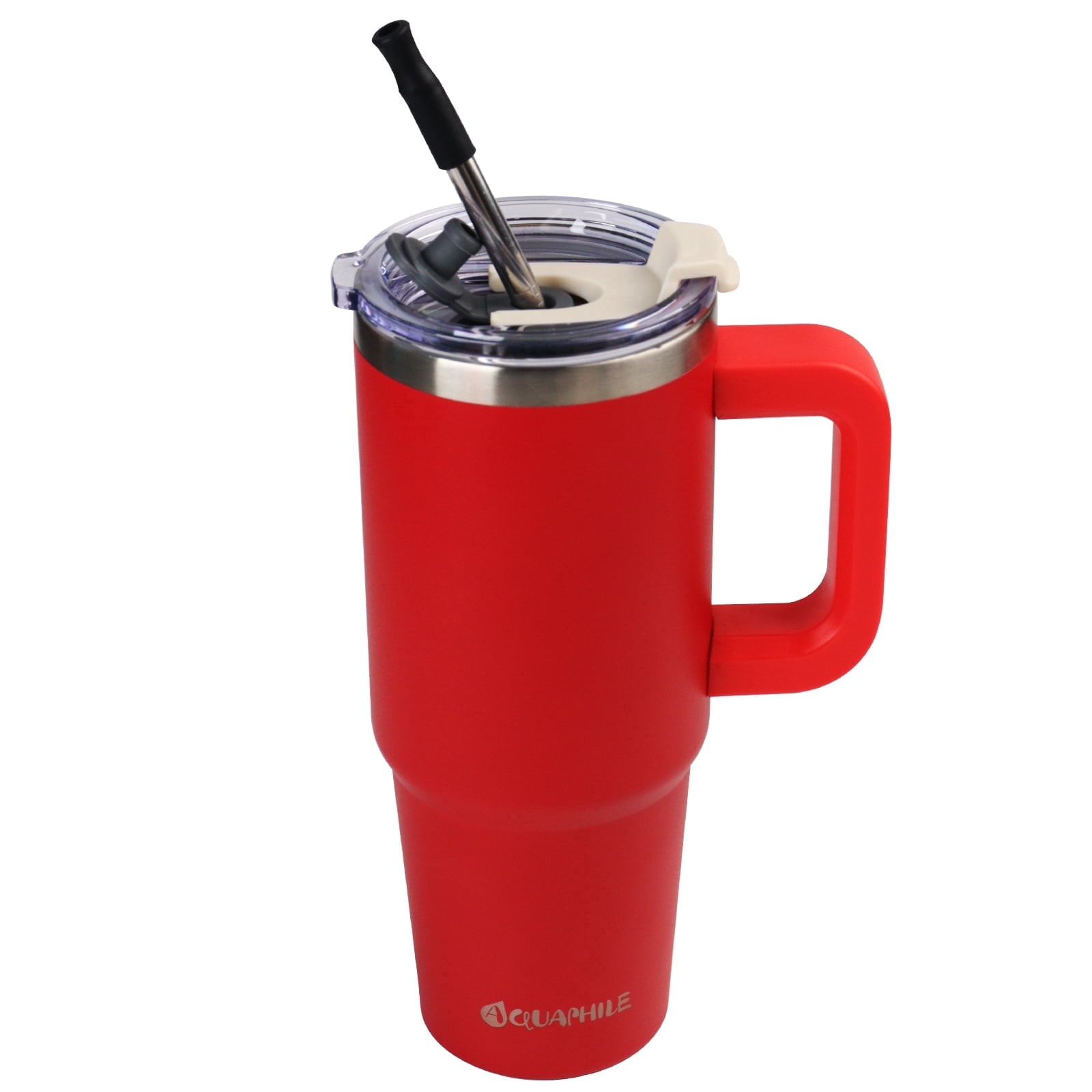 AQUAPHILE Insulated Tumbler with Leak-proof Lid, Handle, Straw, 30