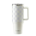 thumbnail image 1 of AQUAPHILE Insulated Tumbler with Leak-proof Lid and Straw, 40 oz Insulated Stainless Steel Coffee Mug with Handle, Travel Coffee Mug，Ivory Plaid, 1 of 8