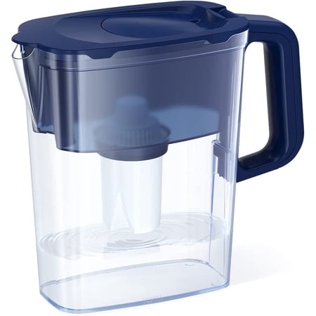 AQUAPHOR Compact 5-Cup Water Filter Pitcher – Dark Blue with 1 x B15 Filter - Fits in the Fridge Door - Reduces Limescale and Chlorine - Ideal for Five Cups price history and forecast - AQUAPHOR 516713