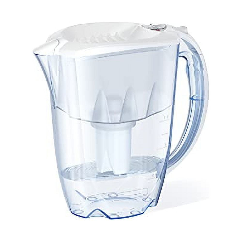 AQUAPHOR Ideal 7-Cup Water Filter Pitcher - White with 1 x B15 Filter - Fits in the Fridge Door - Reduces Limescale and Chlorine - Ideal for Seven Cups