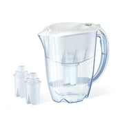 AQUAPHOR Ideal 7-Cup Water Filter Pitcher - White with 3 x B15 Filters - Fits in the Fridge Door - Reduces Limescale and Chlorine - Ideal for Seven Cups