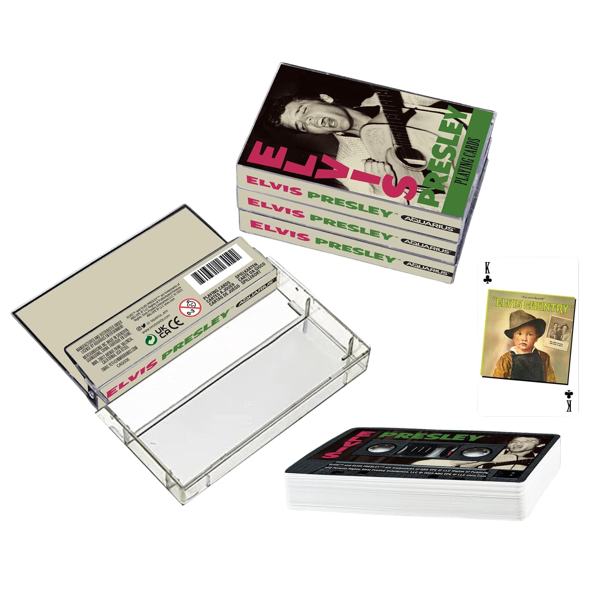 Baraja De Cartas De Elvis Presley – Diseños Únicos En Blanco Y Negro, 54 Cartas Tamaño Póker, Regalo Oficial Para Fans Del Rey Del Rock