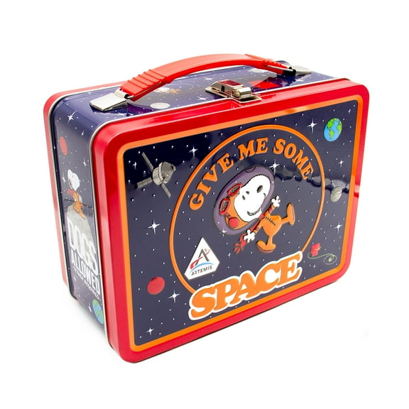 AQUARIUS Peanuts Artemis Fun Box - Sturdy Tin Storage Box with Plastic Handle & Embossed Front