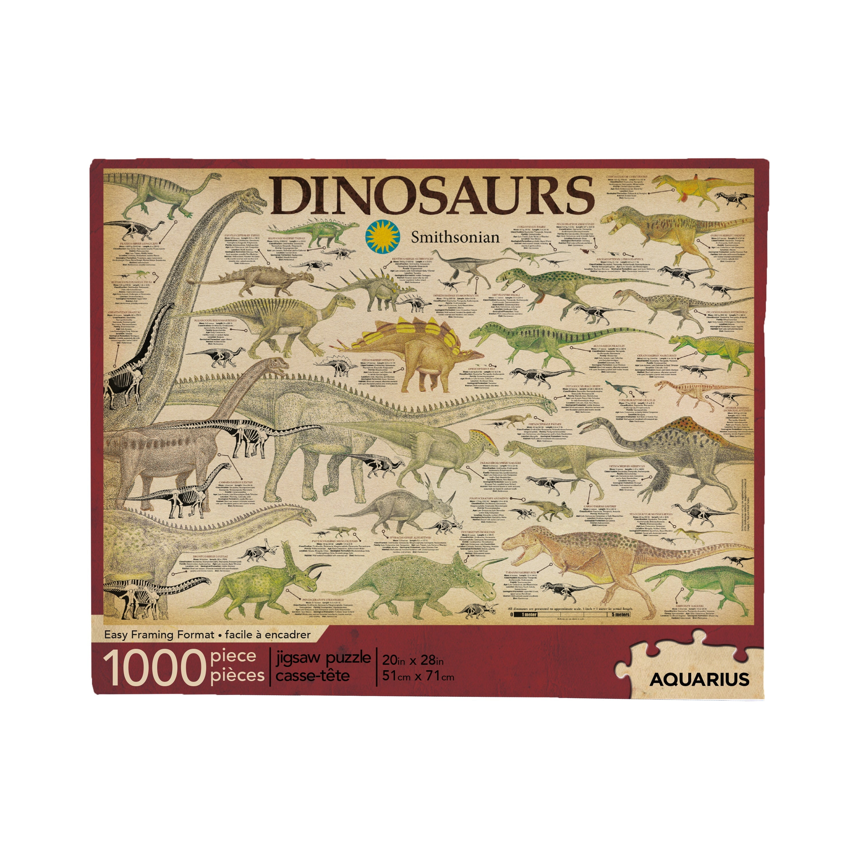 AQUARIUS Smithsonian Dinosaurs 1000-Piece Jigsaw Puzzle