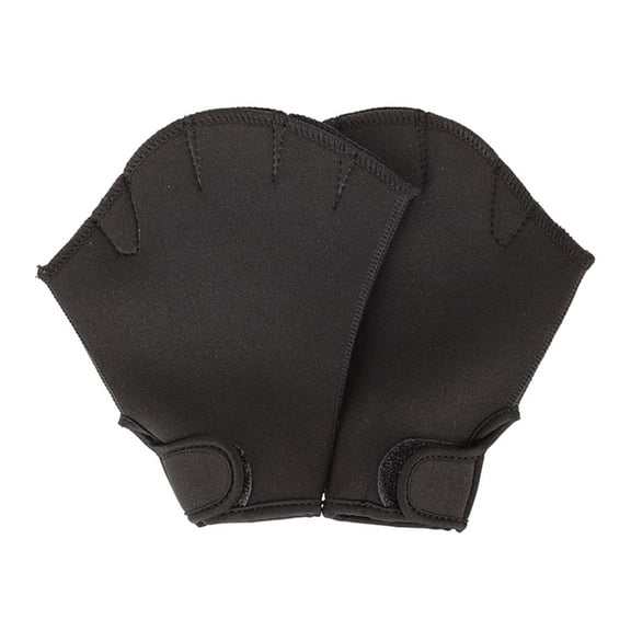 AQUATIC FITNESS SWIMMING GLOVES webbed Pool gloves Training black Largeargearge
