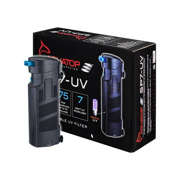 AQUATOP SP7-UV 72-126 GPH Internal Filter with 7 Watt UV
