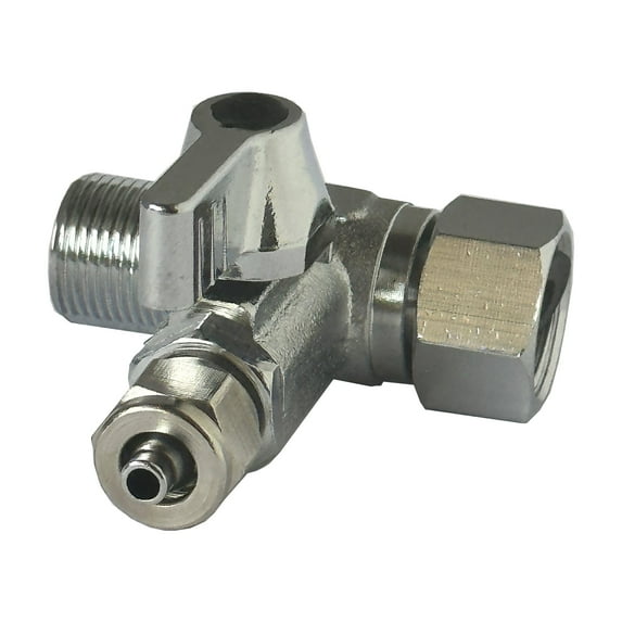 AQUAVI Angle Stop Valve Adaptor 1Pcs 3/8 Inch x 3/8 Inch x 1/4 Inch For Reverse Osmosis Water Filters,Coffee Brewer,Ice Maker,Refrigerator