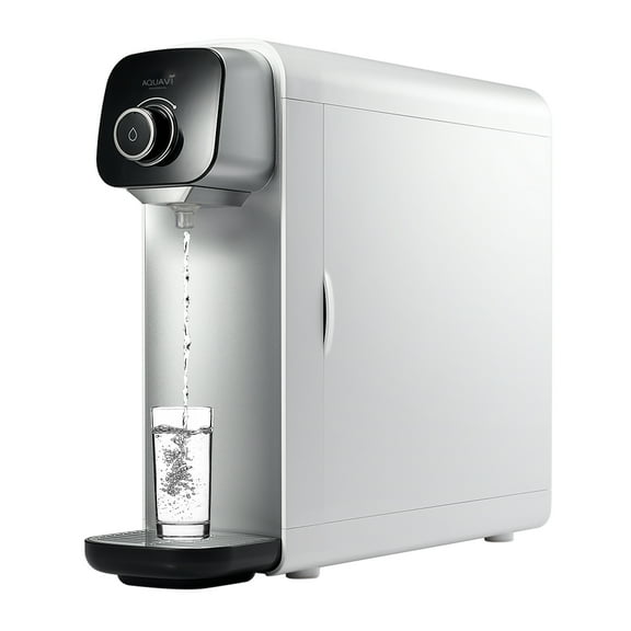 AQUAVI Mineral Spring Countertop Water Filtration Purification System, 3 Stage Water Filter, Bottleless Water Dispenser, No Electricity Required(Black)