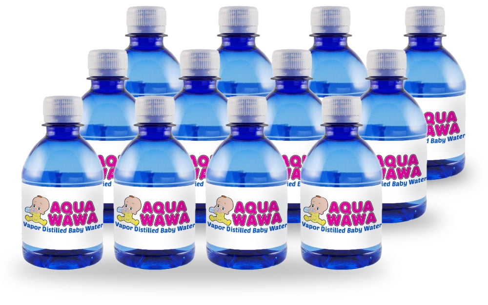 AQUAWAWA Nursery Water For Babies 12 Pack 8 oz Bottles Purified Vapor