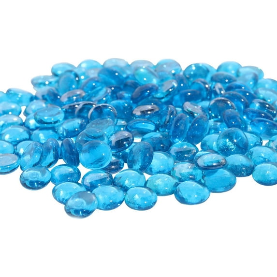 AQUILLA 10 Pounds Fire Glass, Reflective Tempered, Water Blue for Fire Pit Table
