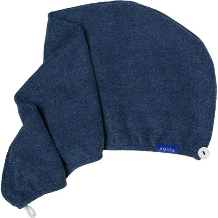 AQUIS Hair Wrap Hair-Drying Tool, Water-Wicking, Ultra-Absorbent Recycled Microfiber, Ocean