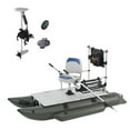 thumbnail image 1 of AQUOS 8.8ft Inflatable Pontoon Boat with Haswing White 12V 55LBS Remote Trolling Motor and 2.4 G Wireless Foot Control, 1 of 12