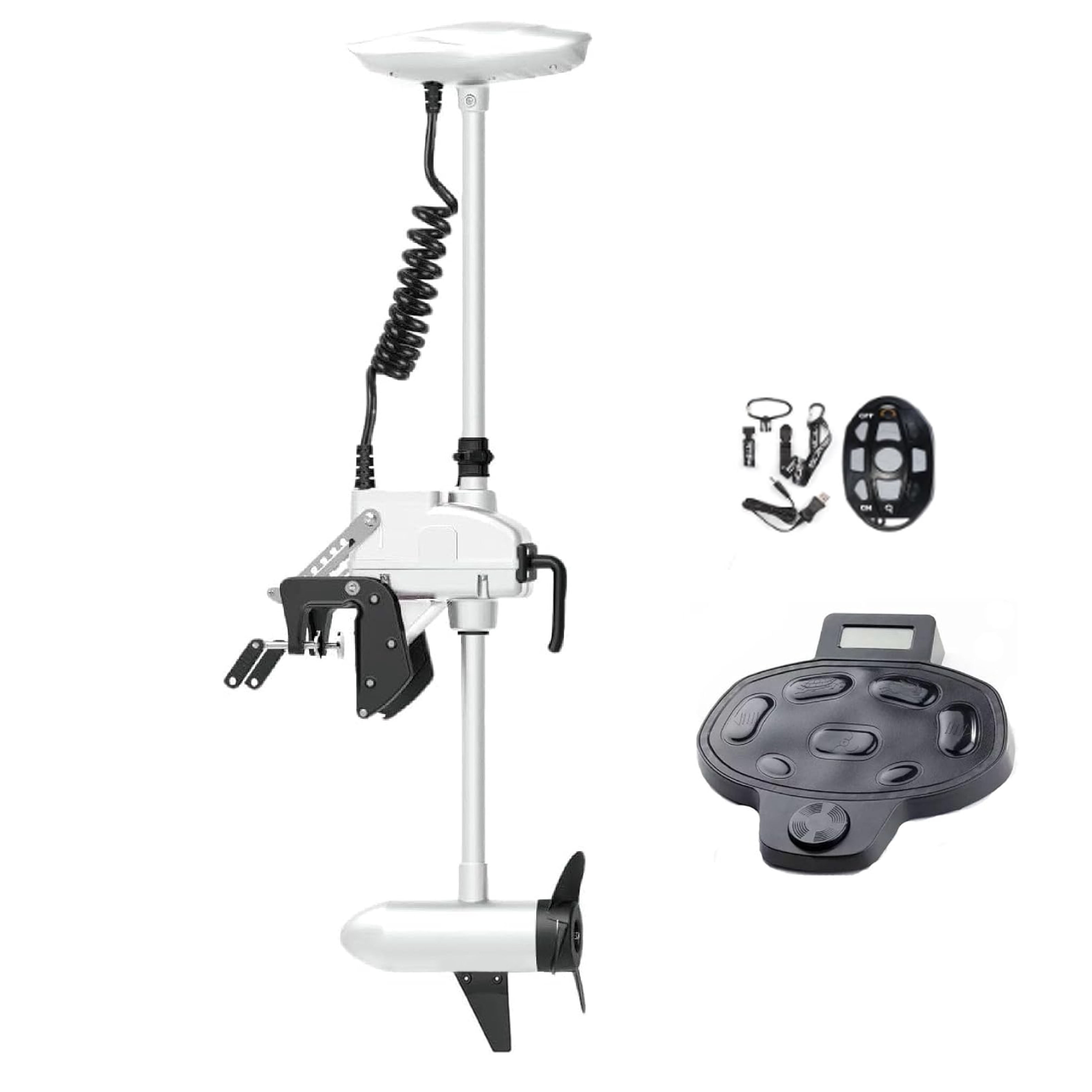 Wlmart Signs AQUOS Haswing CaymanT 12V 55LBS 26in White Transom Trolling Motor ...