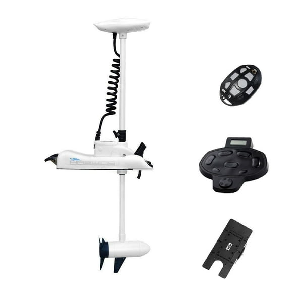 AQUOS Haswing CaymanB 12V 55LBS 48inch Bow Mount Trolling Motor with Wireless Remote Control, Wireless Foot Control, Quick Release Bracket