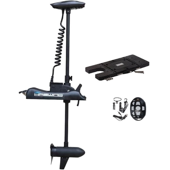 AQUOS Haswing CaymanB 24V 80LBS 54inch Bow Mount Trolling Motor with Wireless Remote Control, Quick Release Bracket