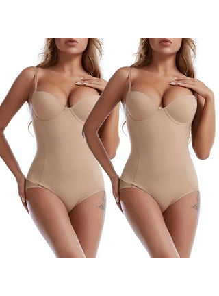Popvcly Womens Tummy Control Shapewear One Piece Full Body Shaper Waist  Slimming Body Briefer Bodysuit Shaper with Built-in Wire Bra 