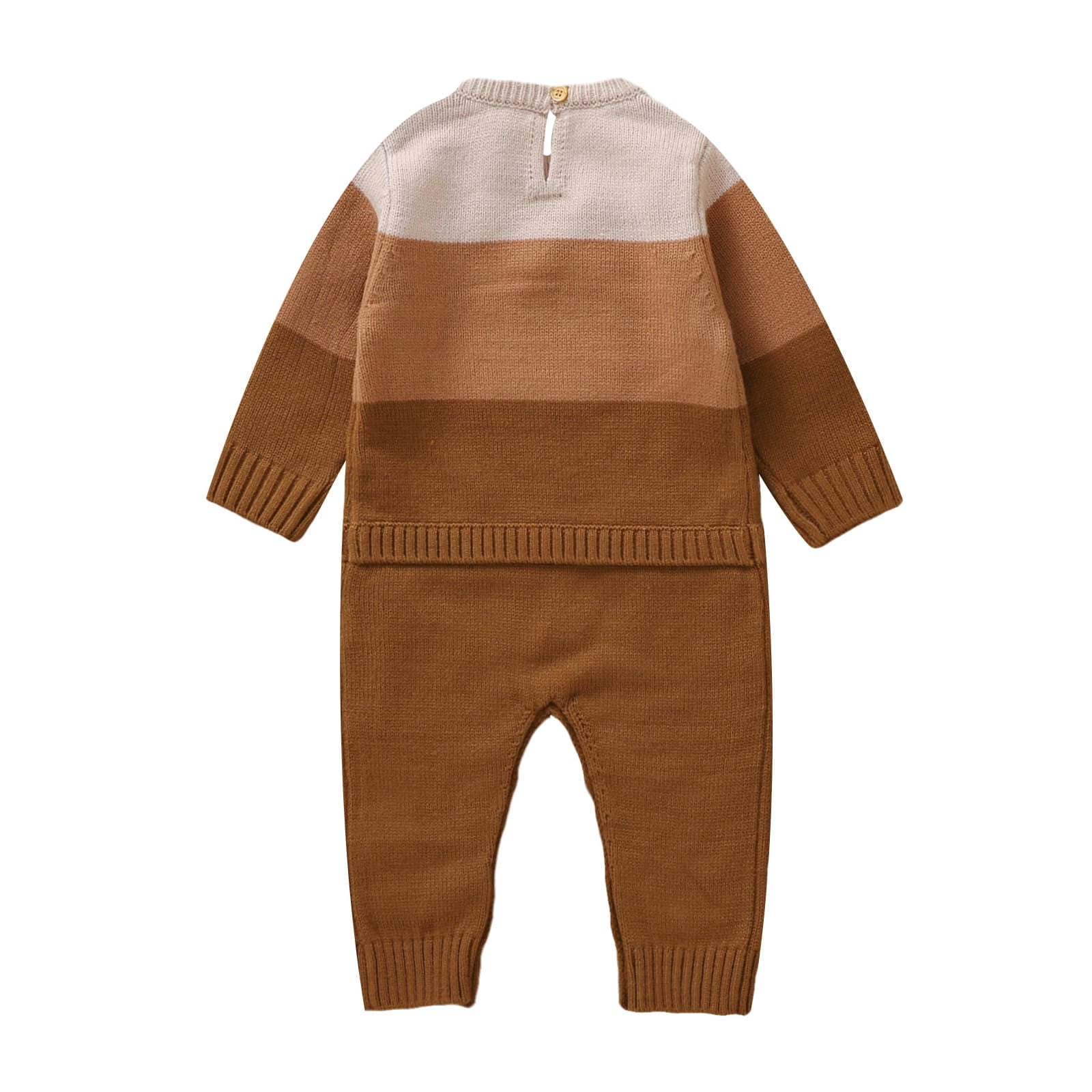 AQUTE Baby Knitted Sweater Romper Bodysuit Solid Long Sleeve Jumpsuit