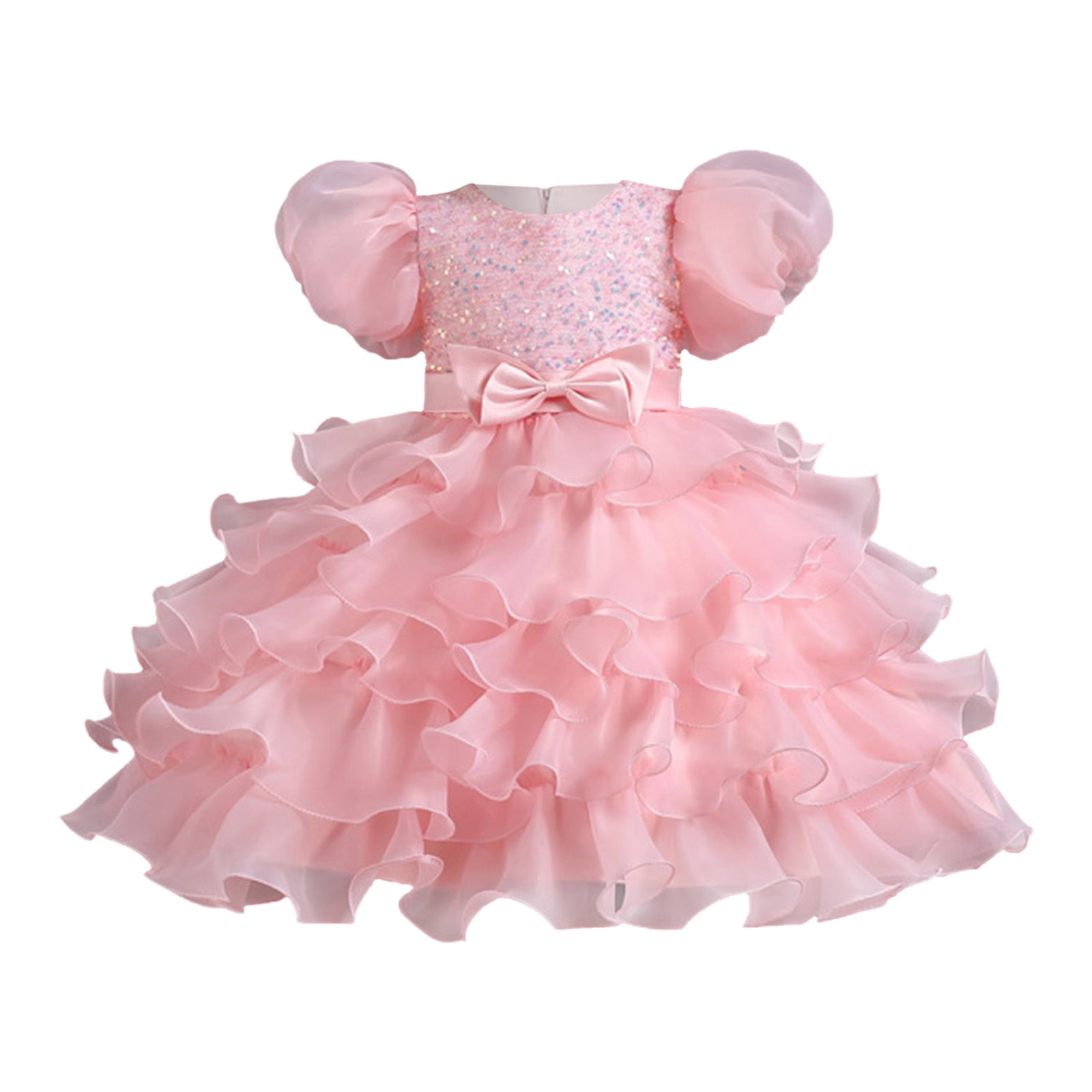 AQUTE Girl Dress Kids Dress Girls Breathable Comfortable Puff Sleeve