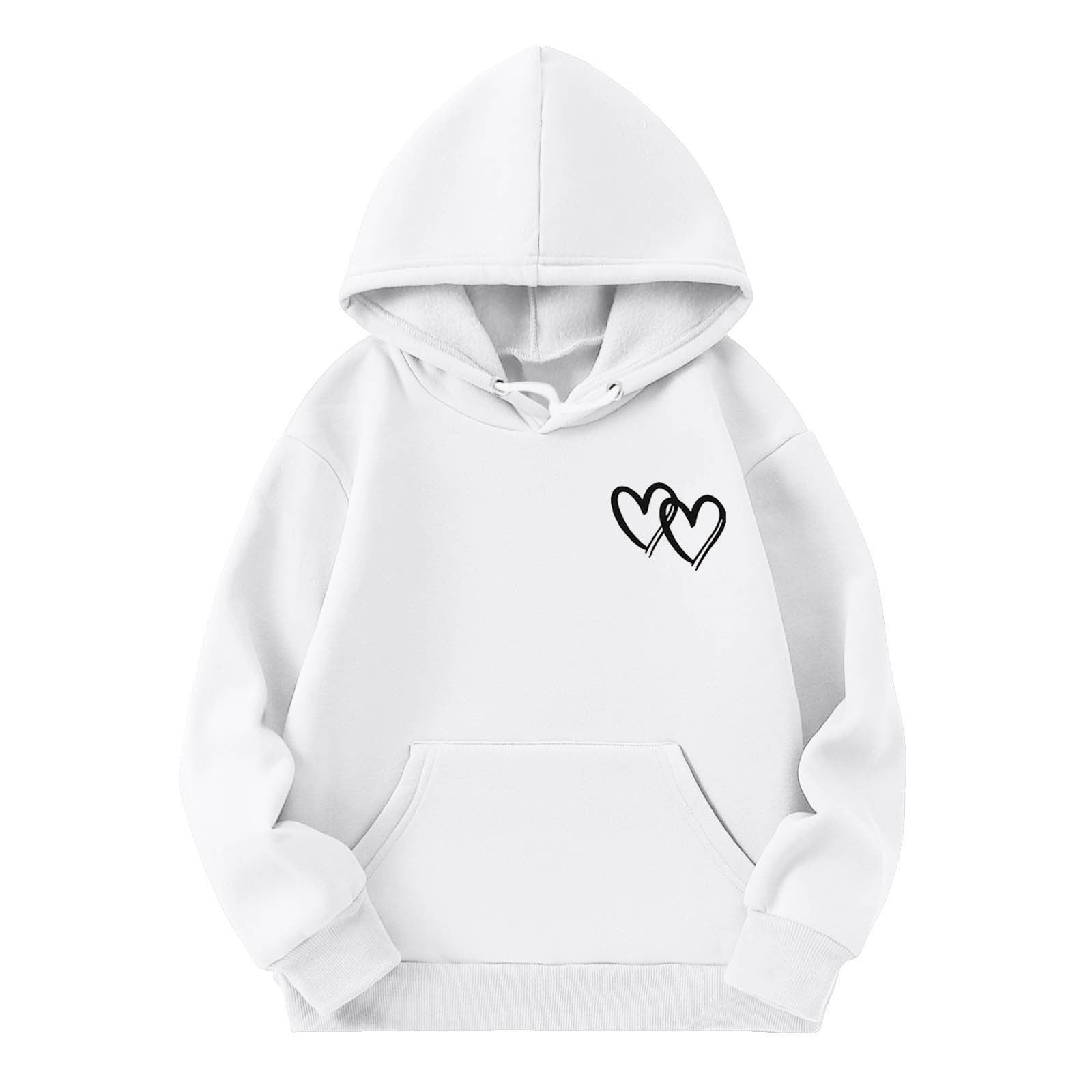 AQUTE Girls Heart Print Hoodie Long Sleeve Sweatshirt Soft Graphic Aqute girls heart print hoodie long sleeve sweatshirt soft graphic