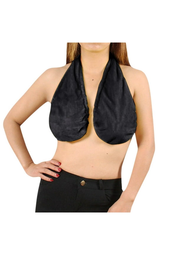 Women Bra Strapless Bandeau Bra - Seamless Padded Tube Top, Plus Size, Towel Bra - Black, L