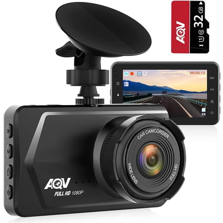 AQV OK770 Dashcam Front 1080P FHD - 170° Wide Angle - 3 inch Screen - 30FPS ,G-Sensor, Loop Recording, Parking Monitor, Motion Detection, WDR
