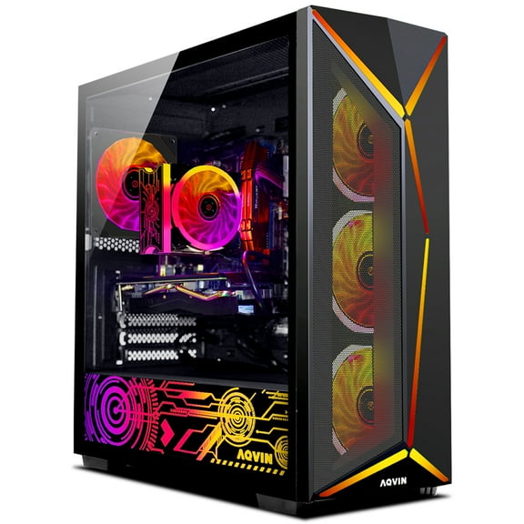 AQVIN-AQ80 Desktop Computer Tower Gaming PC - RGB (Intel Core i7 Processor/ 32GB RAM/ 2TB SSD/ NVIDIA GeForce RTX 3050 Windows 11/ WiFi) Gaming Keyboard and Mouse