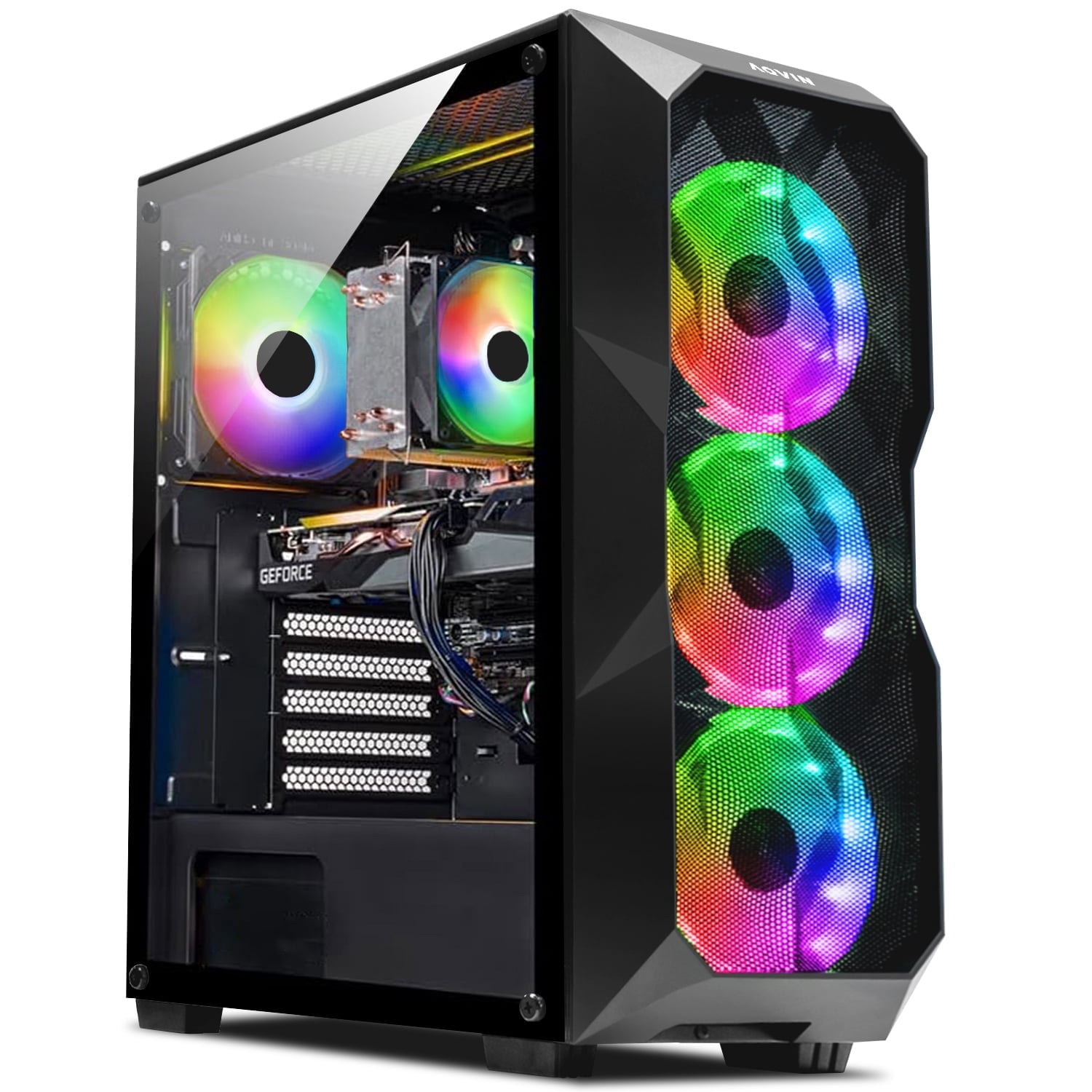 AQVIN AQB70 Gaming Desktop Computer PC Tower, Intel Core i7 CPU, processor 32GB DDR4 RAM, 1TB SSD, GeForce RTX 3050 8GB Graphics Card, Windows 10 Pro, RGB Keyboard and Mouse