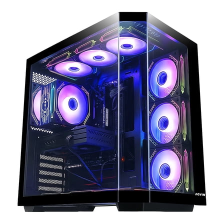 AQVIN Ignite Gaming PC ~ AMD Ryzen 5 CPU GeForce RTX 3050 6GB 16GB DDR4 RAM 512GB NVMe SSD WIFI Windows 11 Pro RGB Keyboard and Mouse