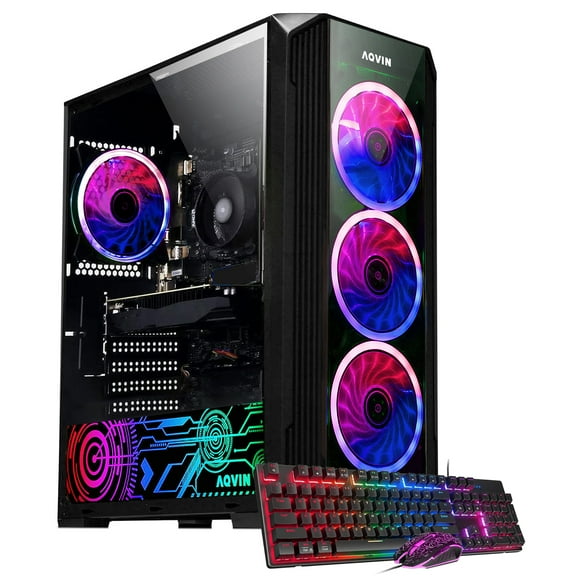 AQVIN PC Gaming Desktop AMD RYZEN 7 CPU 32GB DDR4 RAM 512GB SSD GeForce RTX 3050 6GB Windows 11 Pro