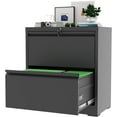 thumbnail image 1 of AQY 2 Drawer File Cabinet with Lock,Metal Lateral File Cabinets for Home Office,Steel Wide Filing Organization Storage Cabinets for Hanging Files Letter/Legal/F4/A4 Size,Assembly Required(Black), 1 of 7