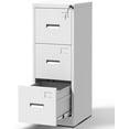 thumbnail image 1 of AQY 3 Drawer File Cabinet with Lock, Metal White Filing Cabinets for Home Office, 18" Deep Heavy Duty Vertical Storage Cabinet for Hanging A4/Letter/Legal Size Files, Assembly Required, 1 of 12