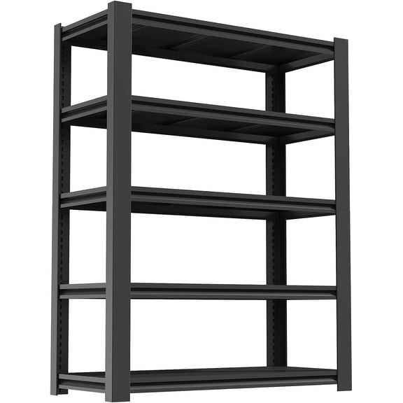 AQY 72" H|48" W Garage Shelving Heavy Duty, Metal Adjustable 5 Tier Storage Shelves, Garage Industrial Shelving Utility Racks for Kitchen, Industrial, Warehouse, Basement, Workshop (72" Hx48 Wx24 D)