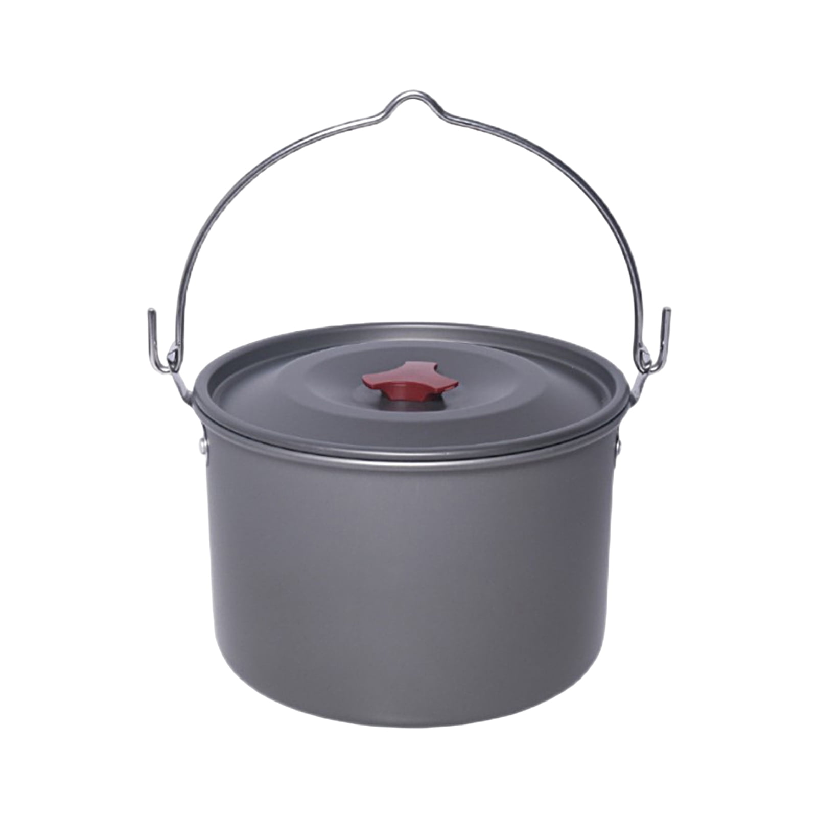 AQYK 4L Picnic Handle Rustproof Food Grade Cauldron with Lid 5 8 People Aluminum Alloy Camping Cooking Pot Camping Equipment