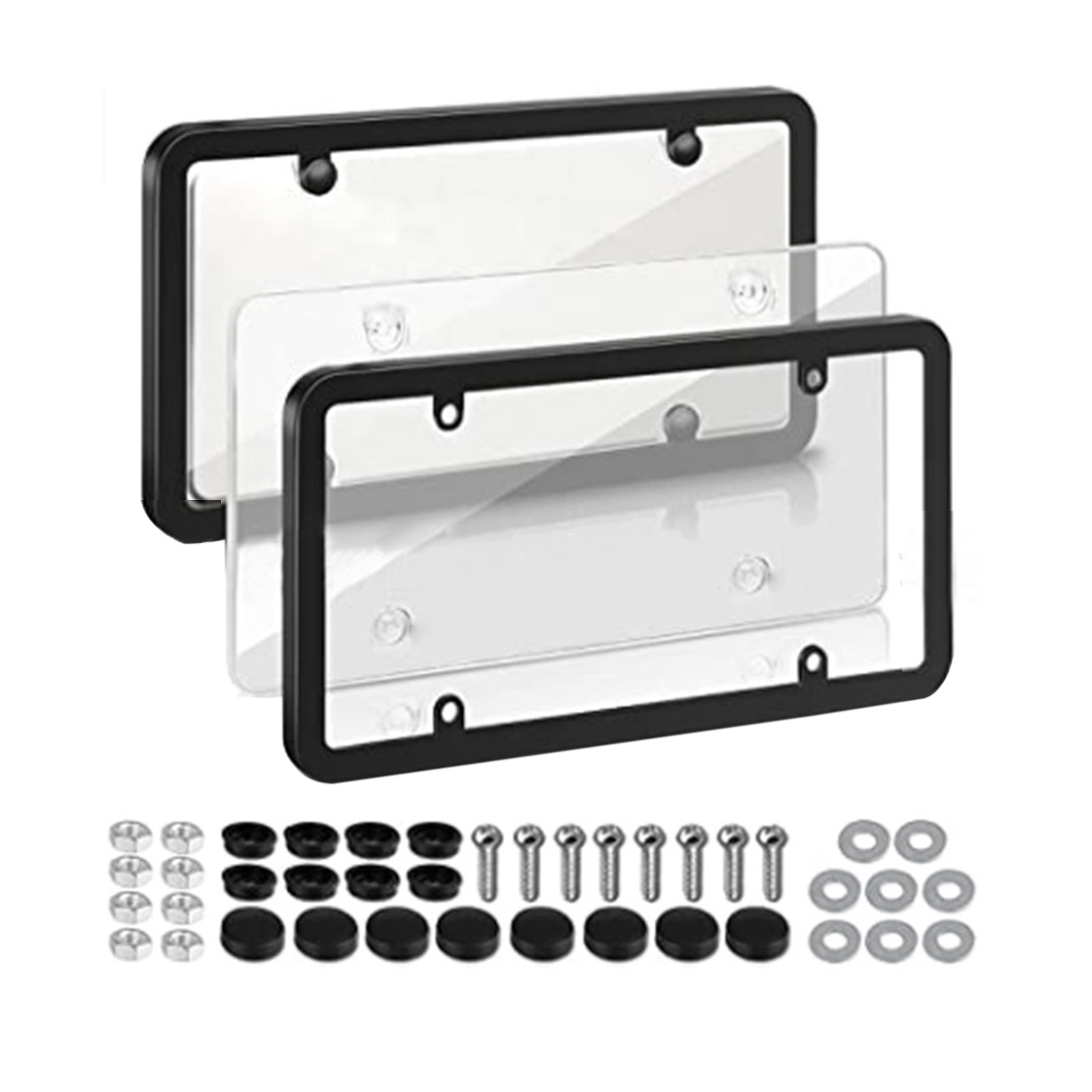 AQYK License Plate Frames with AntiUV Coating Crackresistant Easy