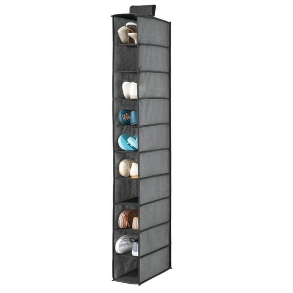 AQwzh 10 Shelf Over Rod Hanging Hanger Organizers, Gray