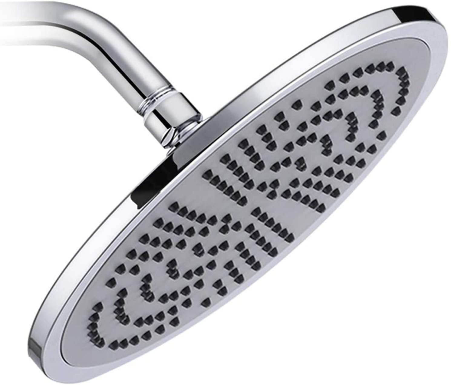 AQwzh 9.5 Inch Rain High Pressure Shower Head G1/2 Adjustable Bathroom Shower Head Spray Stainless Steel Polished Chrome Bath Rain Round