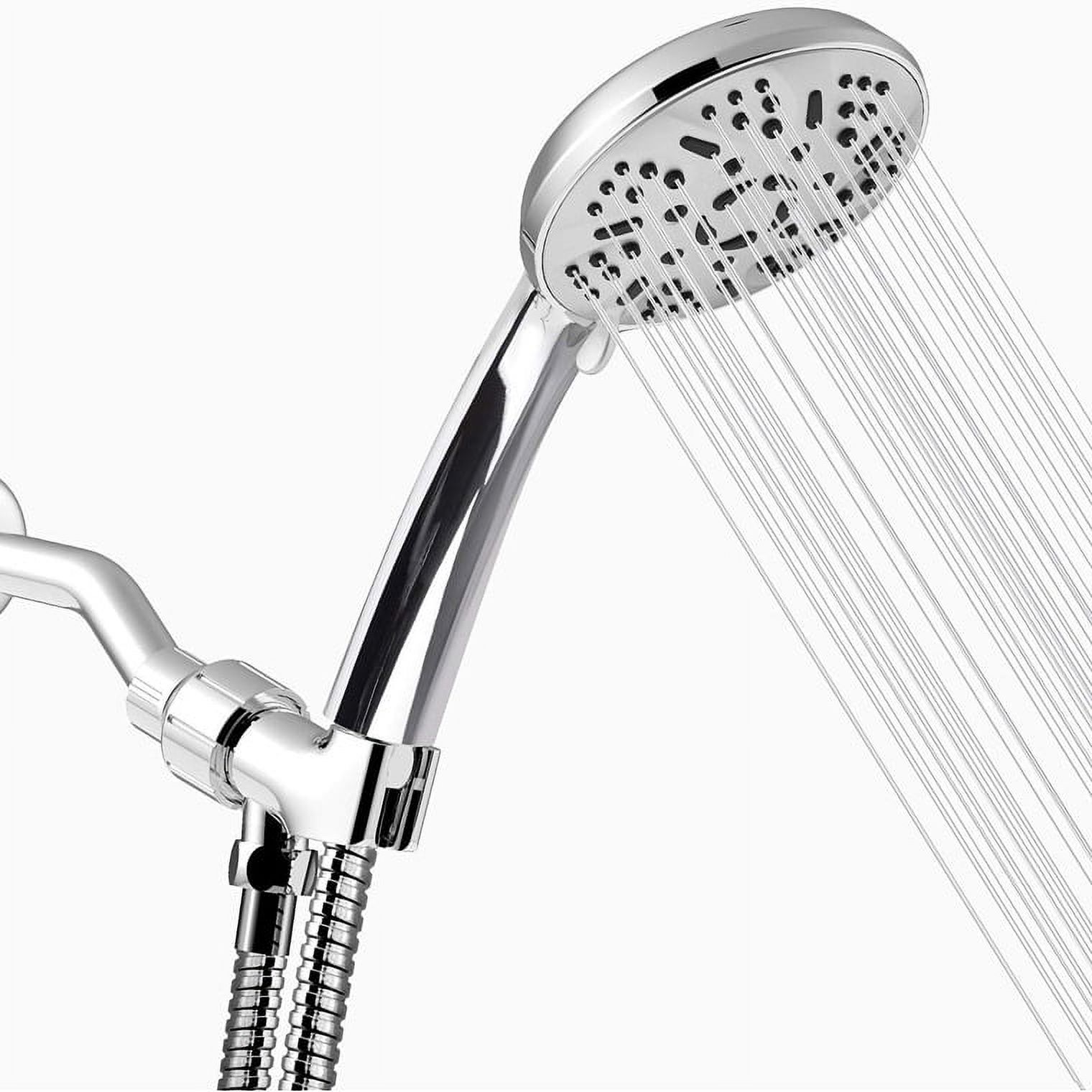 AQwzh High Pressure Handheld Shower Head – 9 Spray Modes with 60 Inch Hose (Chrome) - image 1 of 8