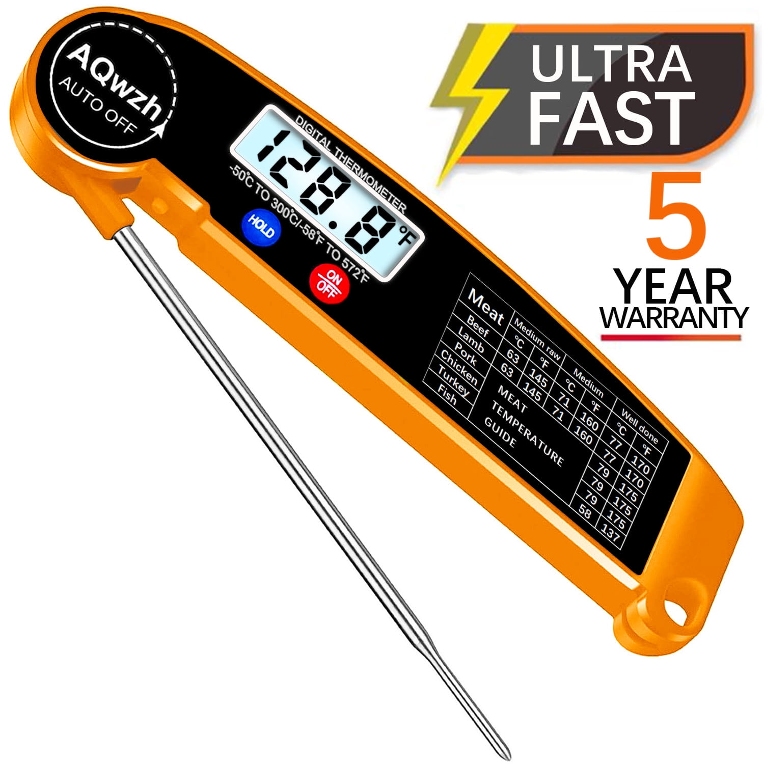 DOQAUS Meat Thermometer Digital, Instant Read Food Thermometer for Air  Fryers Cooking, IPX6 Waterproof Kitchen Thermometer with Backlight & on  OnBuy