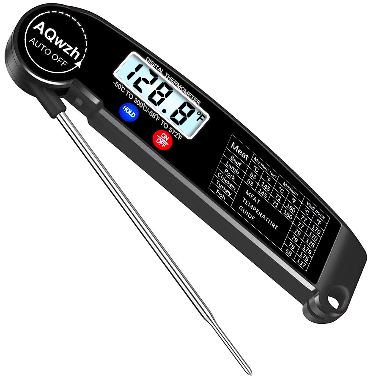 Aqwzh Pro TP06 Meat Thermometer, Instant Read Thermometer, Meat Thermometer, Food Thermometer, Candy Thermometer, for Kitchen BBQ Grill Smoker Meat