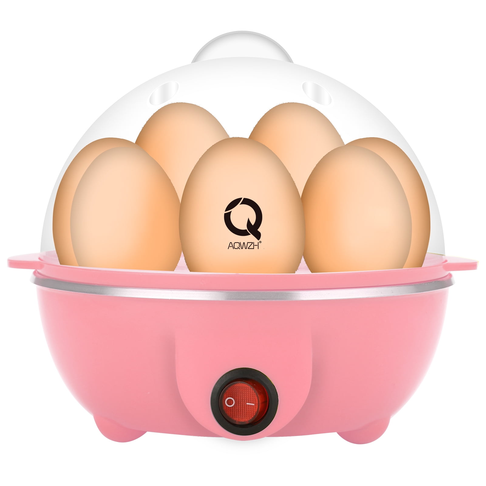 AQwzh Rapid Egg Cooker Electric for Hard Boiled, Poached, Scrambled Eggs, Omelets, Steamed Vegetables, Seafood, Dumplings, 7 capacity, with Auto Shut Off Feature