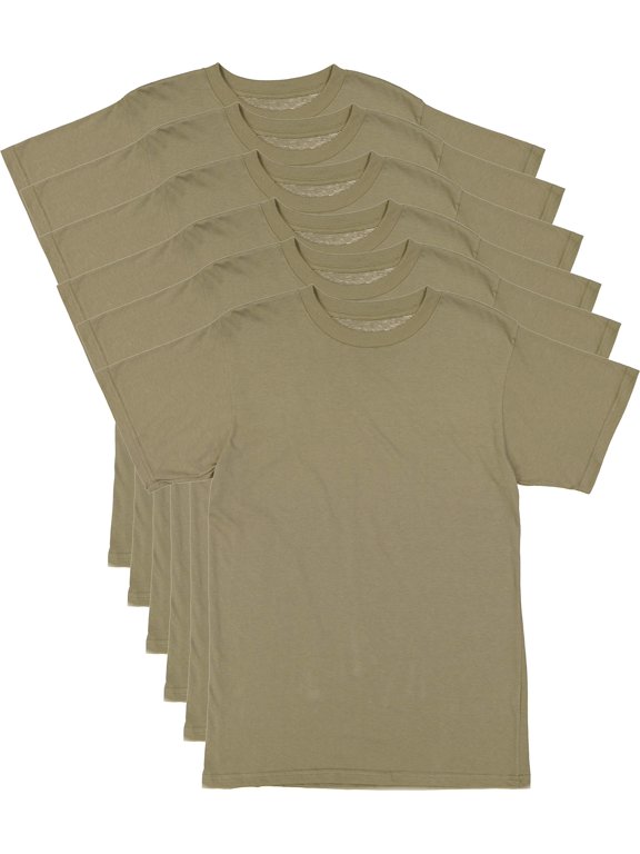AR 670-1 Army Compliant Coyote Brown Mens Military T-Shirt Poly Cotton MultiCam OCP Uniform Approved 6-Pack (CoyoteBrownAr-670-1, 4X-Large)