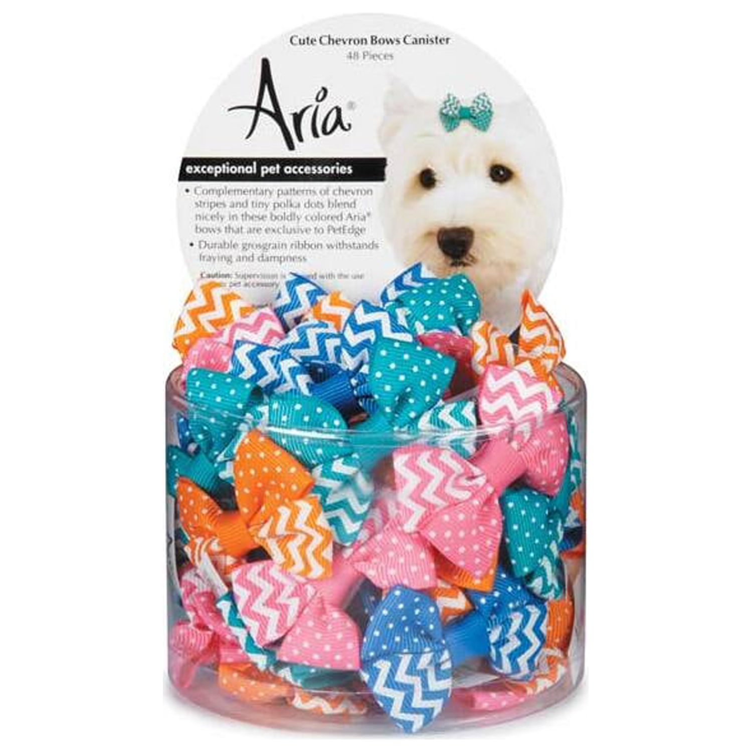 Aria AR Cute Chevron Bow Canister 48pcs