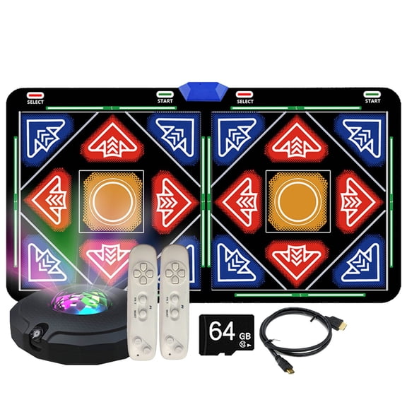 AR Interactive Dual Dance Mat For TV And Computer With Camera Wireless Controller Dark Blue