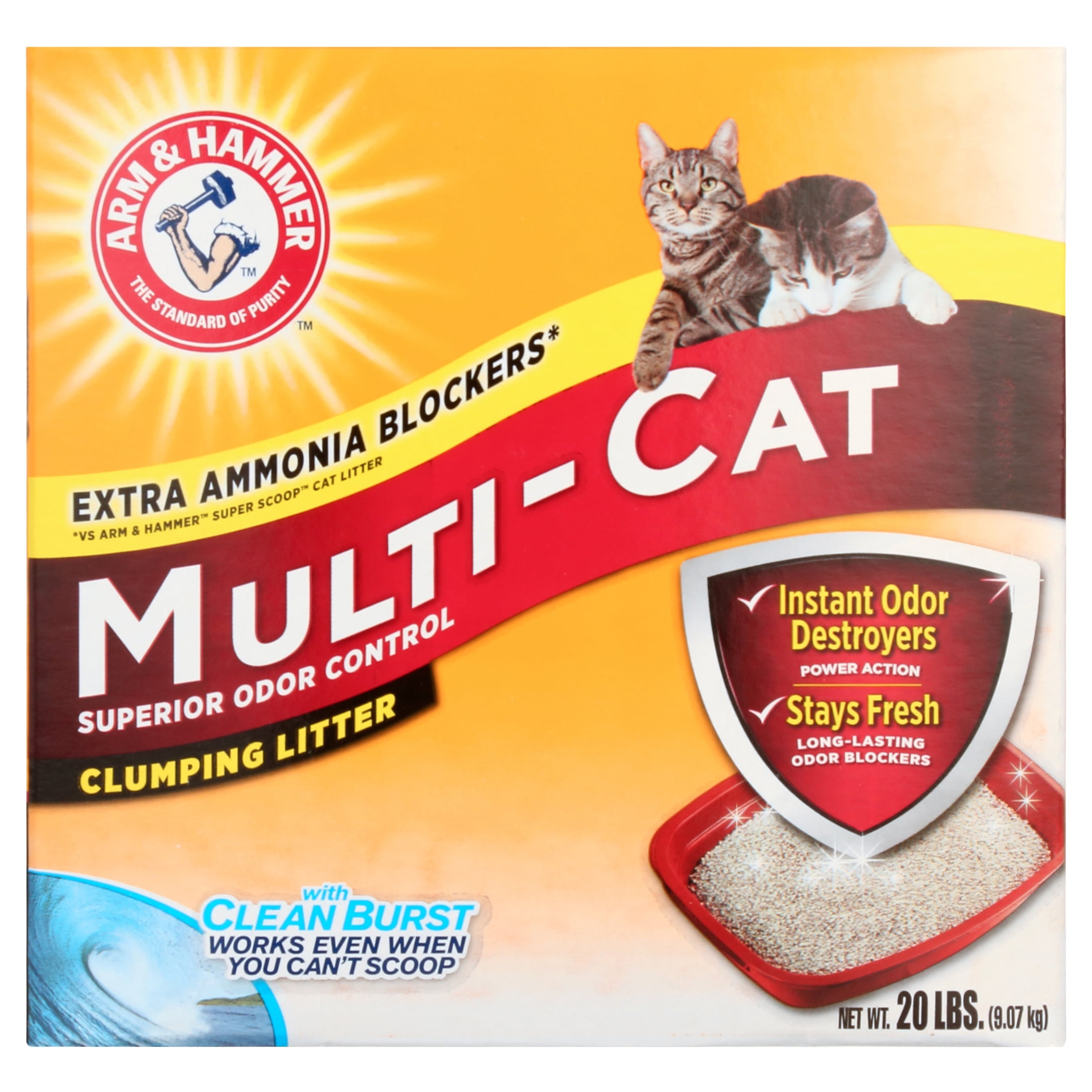 AR-M & HAMER Multi-Cat Clumping Litter, Scented, 20 lb