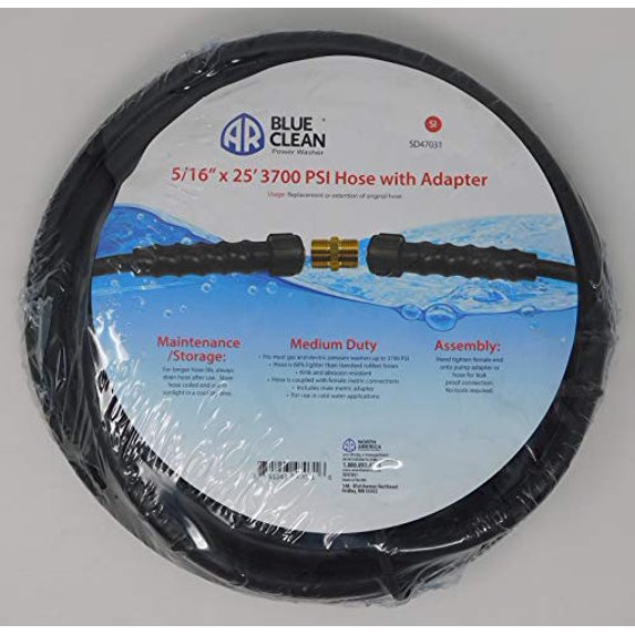 AR North America SD47031 Hose: 25' x 5/16" w/MMxMM Adapt 3700 PSI