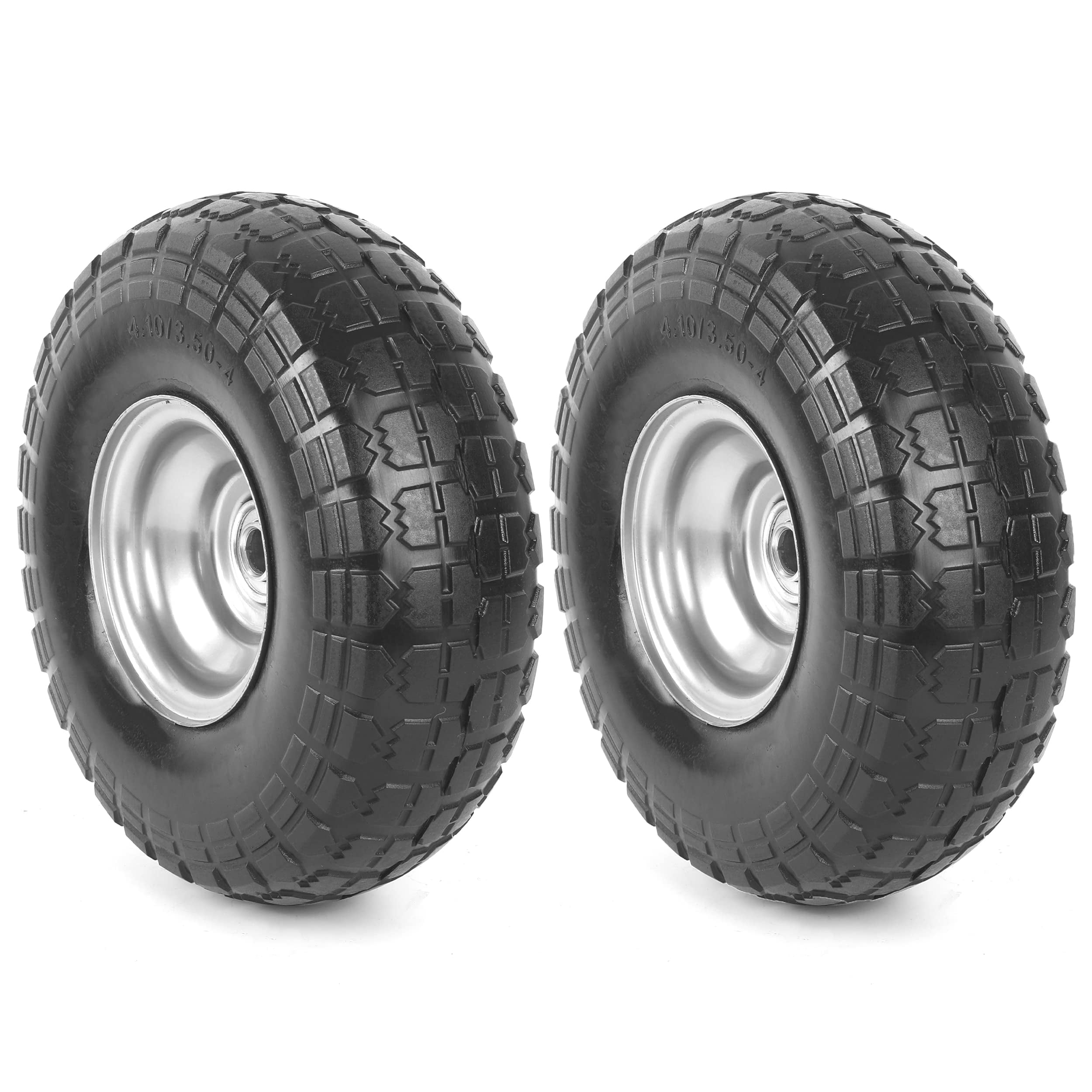 AR-PRO (2 Pack) 4.10/3.50-4 Flat Free Tire and Wheel, 10