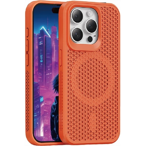 AR STAR Cases for smartphones,for 16 Pro Max/16 Pro Max Cooling Case with Magnetic Ring, Heat Dissipation Honeycomb Mesh, Shockproof Hard PC Slim Cover