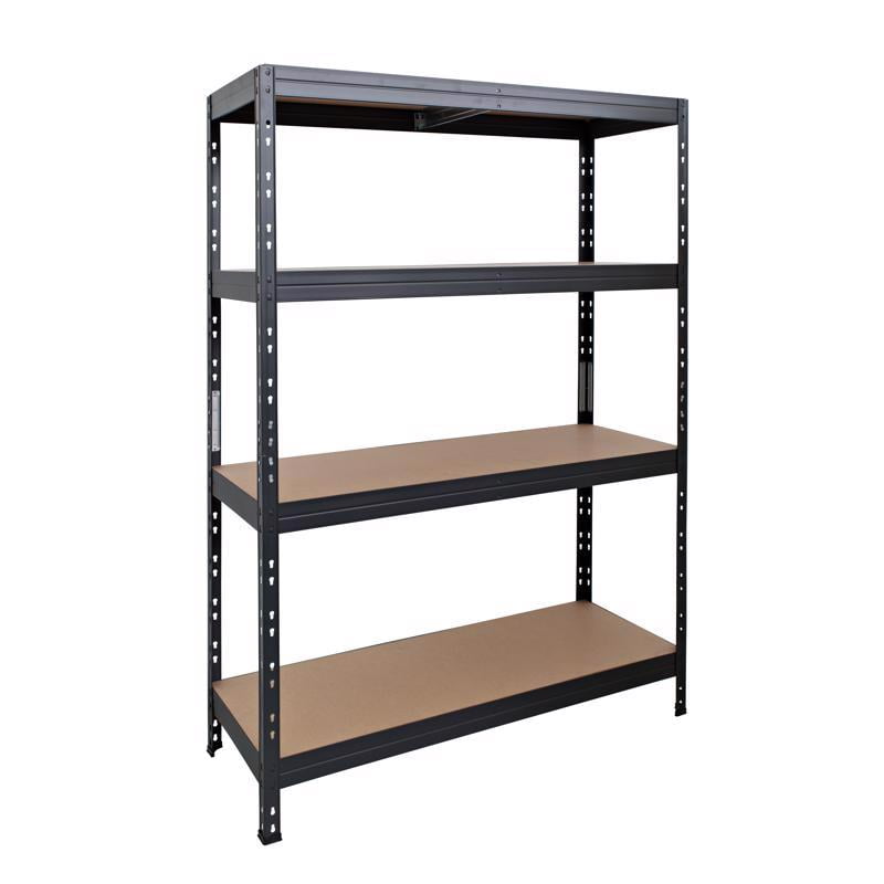Dark Grey Metal 71" Garage Shelving Unit with Fiberboard Decking