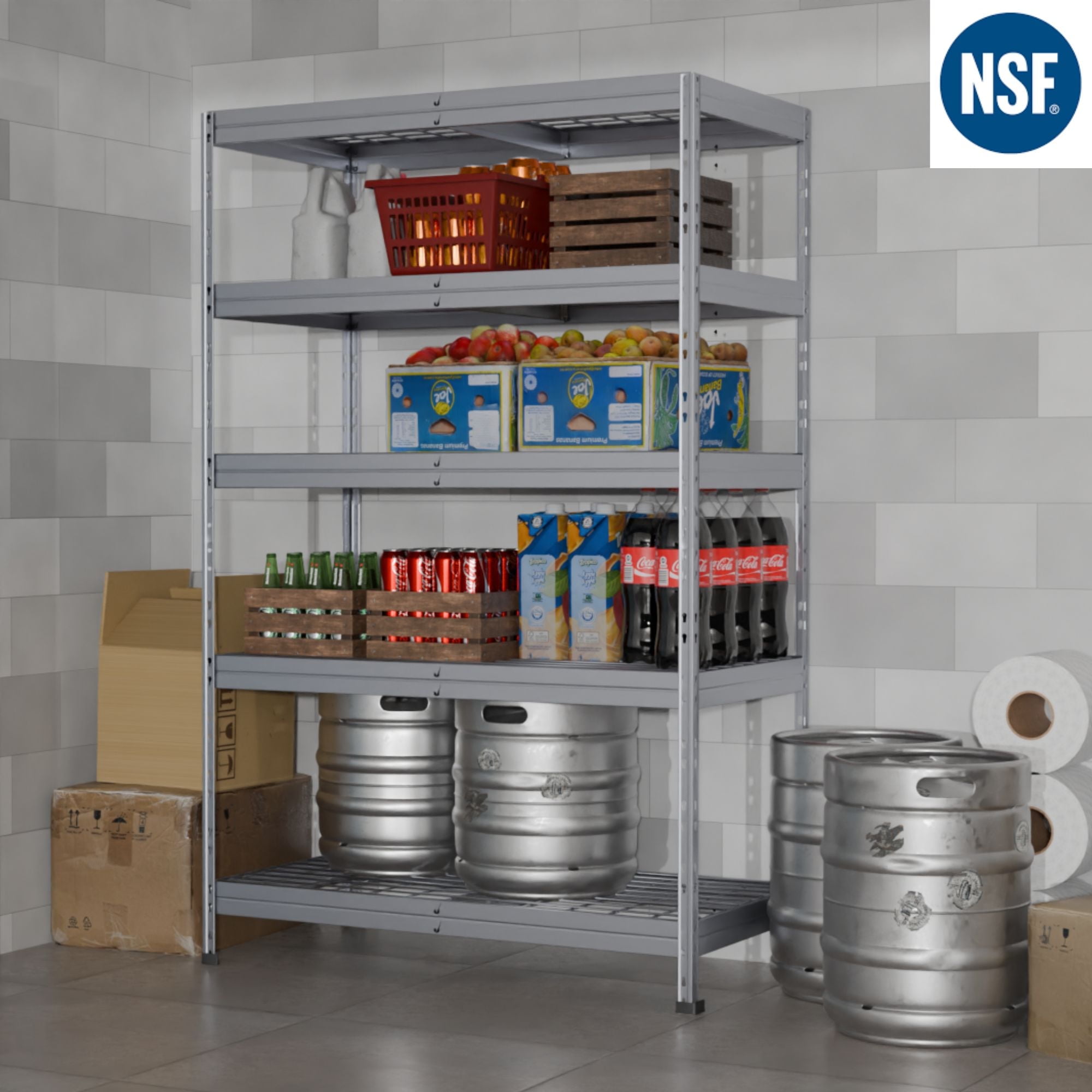 Heavy-Duty Galvanized Steel 5-Tier Freestanding Storage Rack