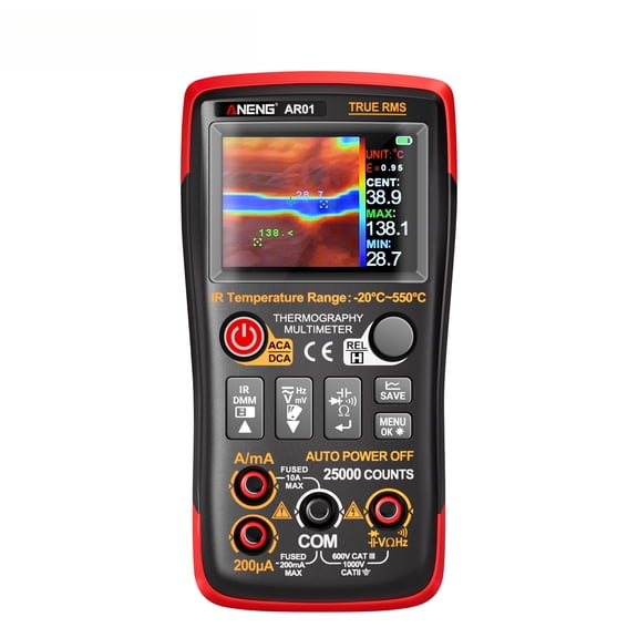 AR01 Smart 2-in-1 Thermal Imager Multimeter - 3232 IR Resolution & 25000 Counts | AC/DC Voltage/Current Tester, 250M Ohm, with TFT Display